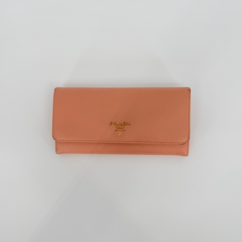 Prada Saffiano Leather Long Wallet Womens Pink Luxury Chic Designer